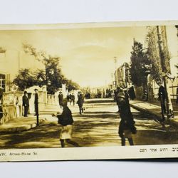 1925 Palestine Postcard Cover Tel Aviv to USA Rare Stamp