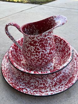 Red and white farm style servewear