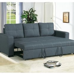 sectional sofa sleeper bed Grey Linen Fabric