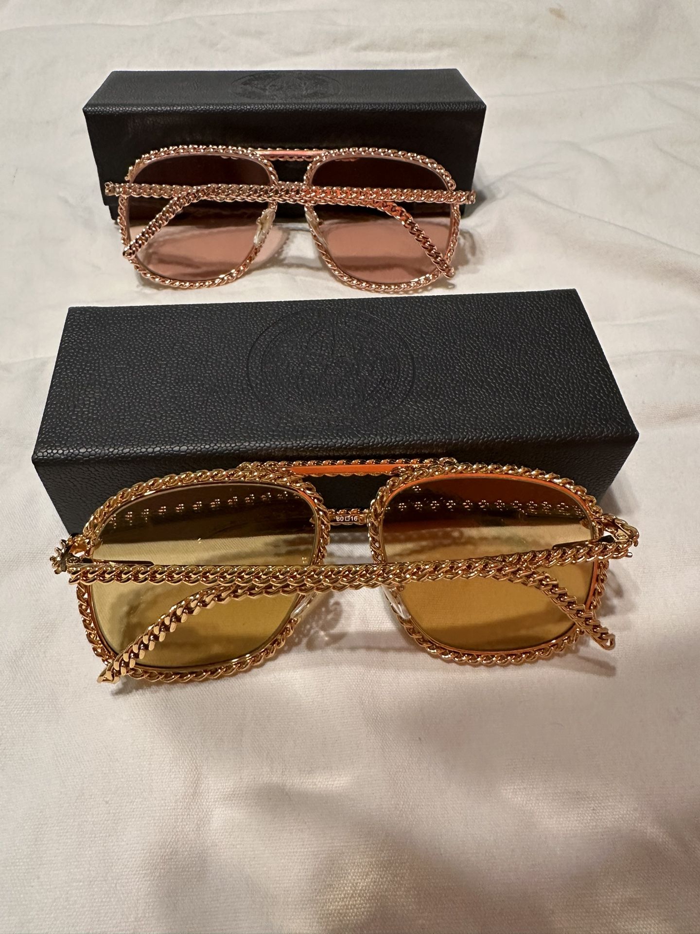 VINTAGE FRAME COMPANY SNATCH FULL CUBAN EDITION EYE WEAR 24K GOLD PLATED FRAME ROSE GOLD AND YELLOW GOLD