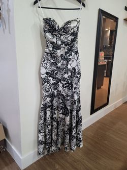 Beautiful Black and White satin dress
