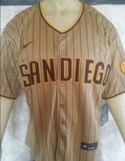 New San Diego Padres Xander Bogaerts Pinstripe Road Jersey Men 40/Med