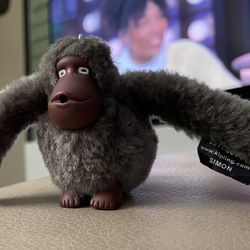 Kipling Monkey/Ape/Gorilla Keychain - Bag/Purse Charm - Brown - Simon