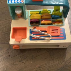 Kids Wooden Food Toy Grill