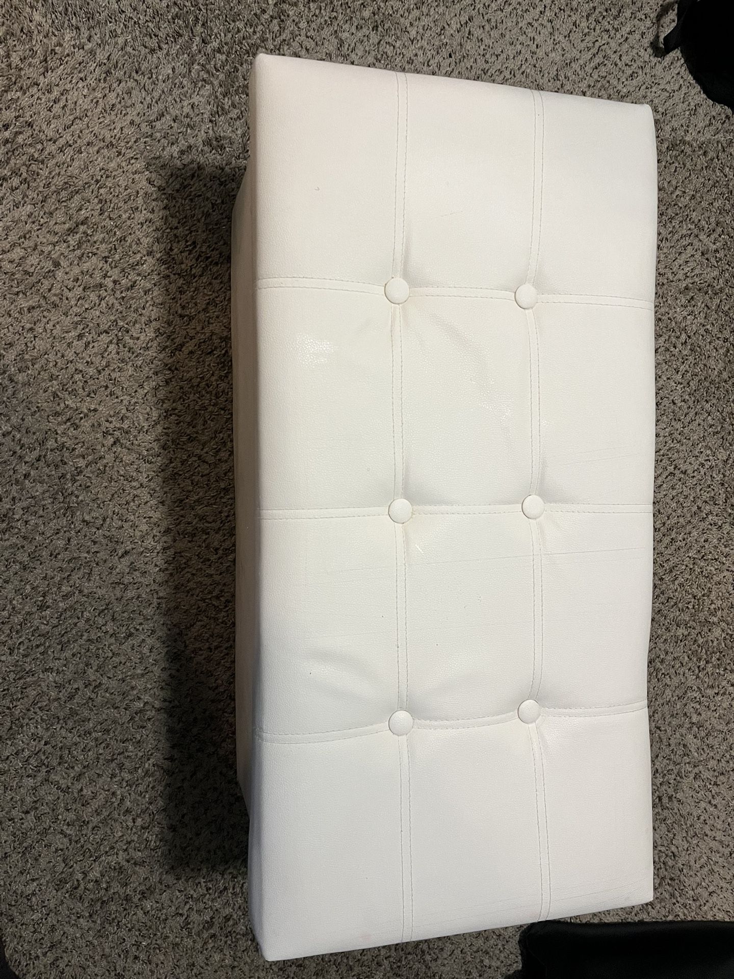 30” Beige Storage Ottoman –