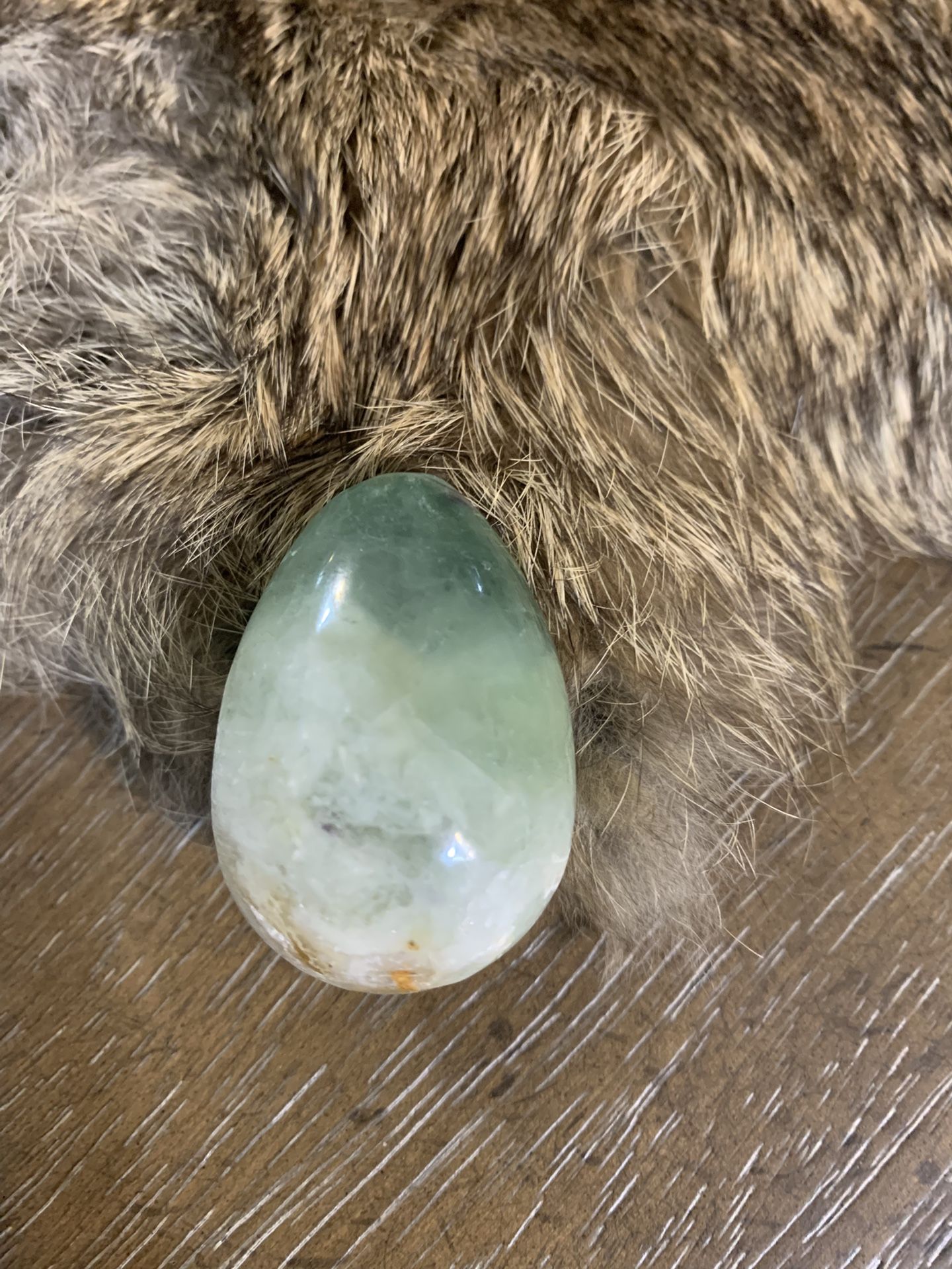 Green fluorite egg Crystal stone