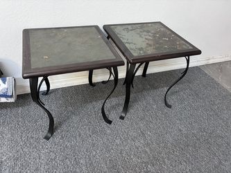 2 sturdy metal side tables