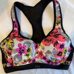 VICTORIAS SECRET MULTICOLOR FLORAL INCREDIBLE VSX SPORT BRA MAX SUPPORT 32B