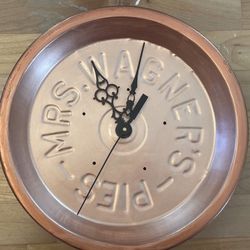 Vintage "Mrs Wagner's" Pie Tin Clock (Upcycled/Repurposed)