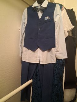 Nautica Boys 4-Piece Formal Suit Vest & Pants Set - Size 12 Regular