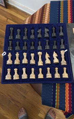 Marble Chess Set Size 15x15 …With Velvet Case