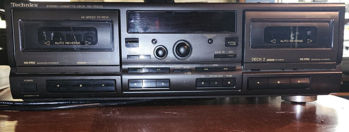 Technics RS-TR575 Stereo Dual Cassette Deck TESTED AND WORKING
