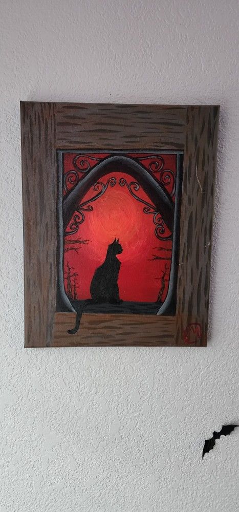 Hand Painted Cat painting (Painted By My Girlfriend)