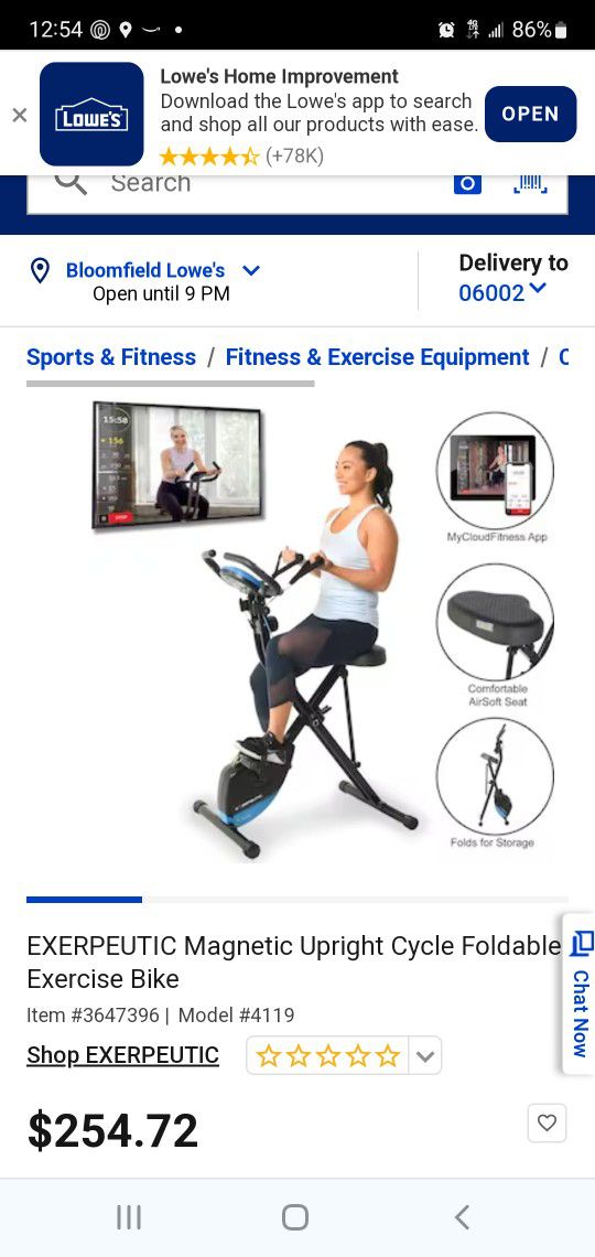 Exercise Bike By Exerpeutic Foldable.