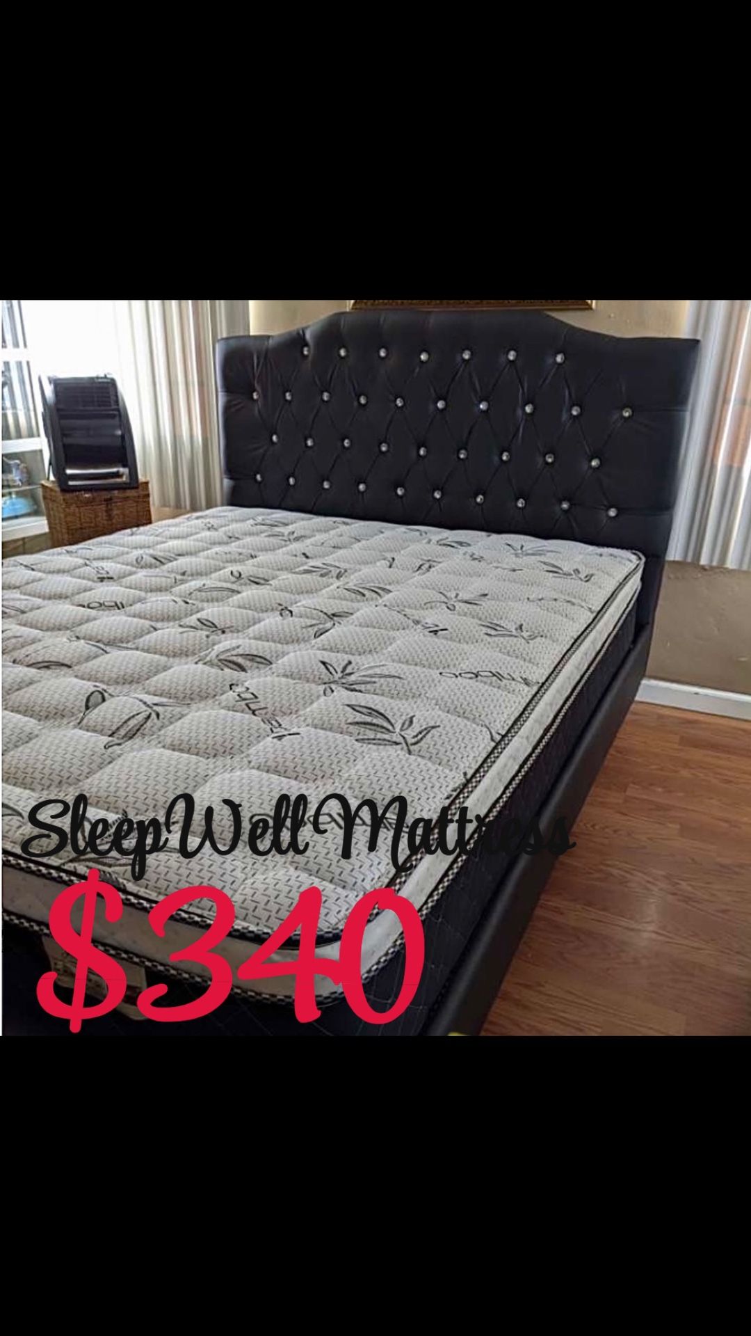 Queen Size Bed Frame With Pillow Top Mattress Included