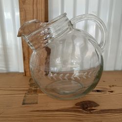 Anchor Hocking Etched Tilted Juice Pitcher