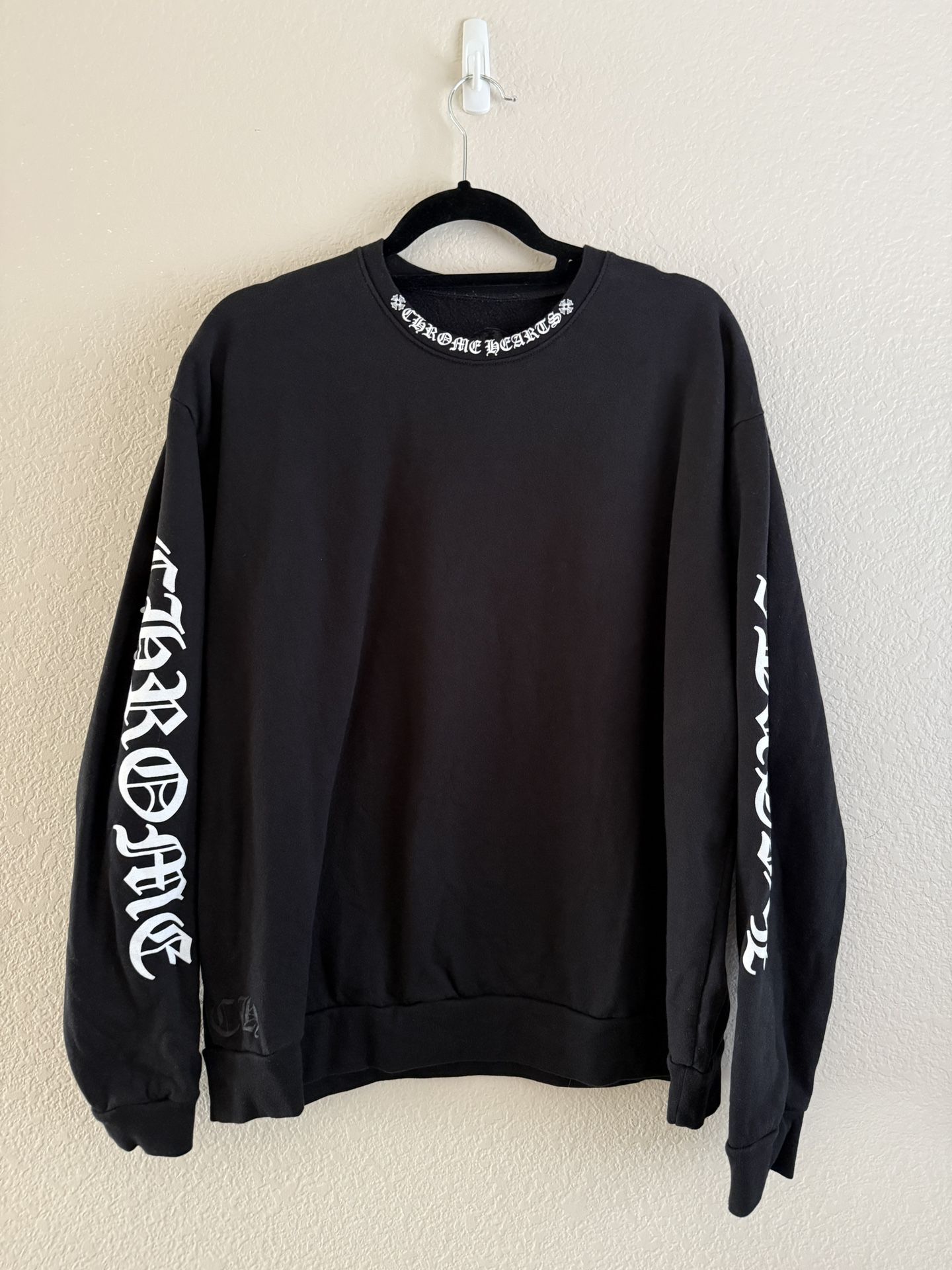 Chrome Hearts Scroll Neck Logo Sweatshirt 100% Authentic