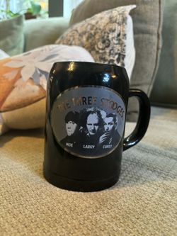 Three Stooges large Mug Or Coffee cup Black & Grey