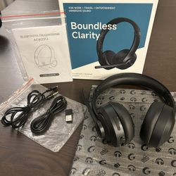 BRAND NEW AOC Wireless Headset w/ Mic  Bluetooth 5.4 Headphones with Noise Canceling Microphone, USB C, 30Н, Clear Calls & Mic Mute for PC, Laptop, C