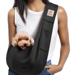 Tomkas Small Dog Sling Carrier - Classic Pocket & Classic Strap - for 3-10 Lbs Pets