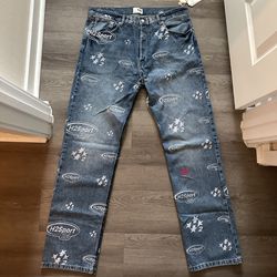 Heron Preston Printed Denim loose Jeans