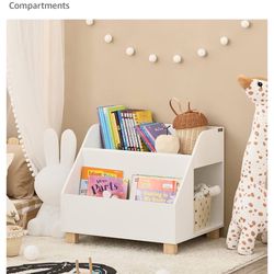 Children Kids Bookcase Book Shelf Toy Shelf Storage Display Shelf Rack Organizer with 3 Storage Compartments 