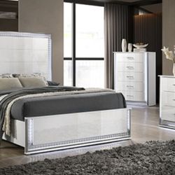 Brand New White 4pc Queen Bedroom Set (Available In Eastern King)