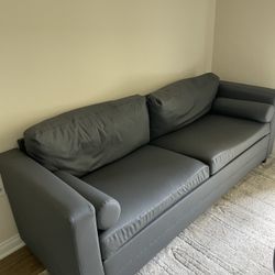 Dark Gray Leather Couch
