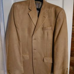 Men's Tan Suede Sport Coat - Size 40L