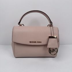 Michael Kors Ava Small Top Handle Leather Satchel Crossbody Soft Pink
