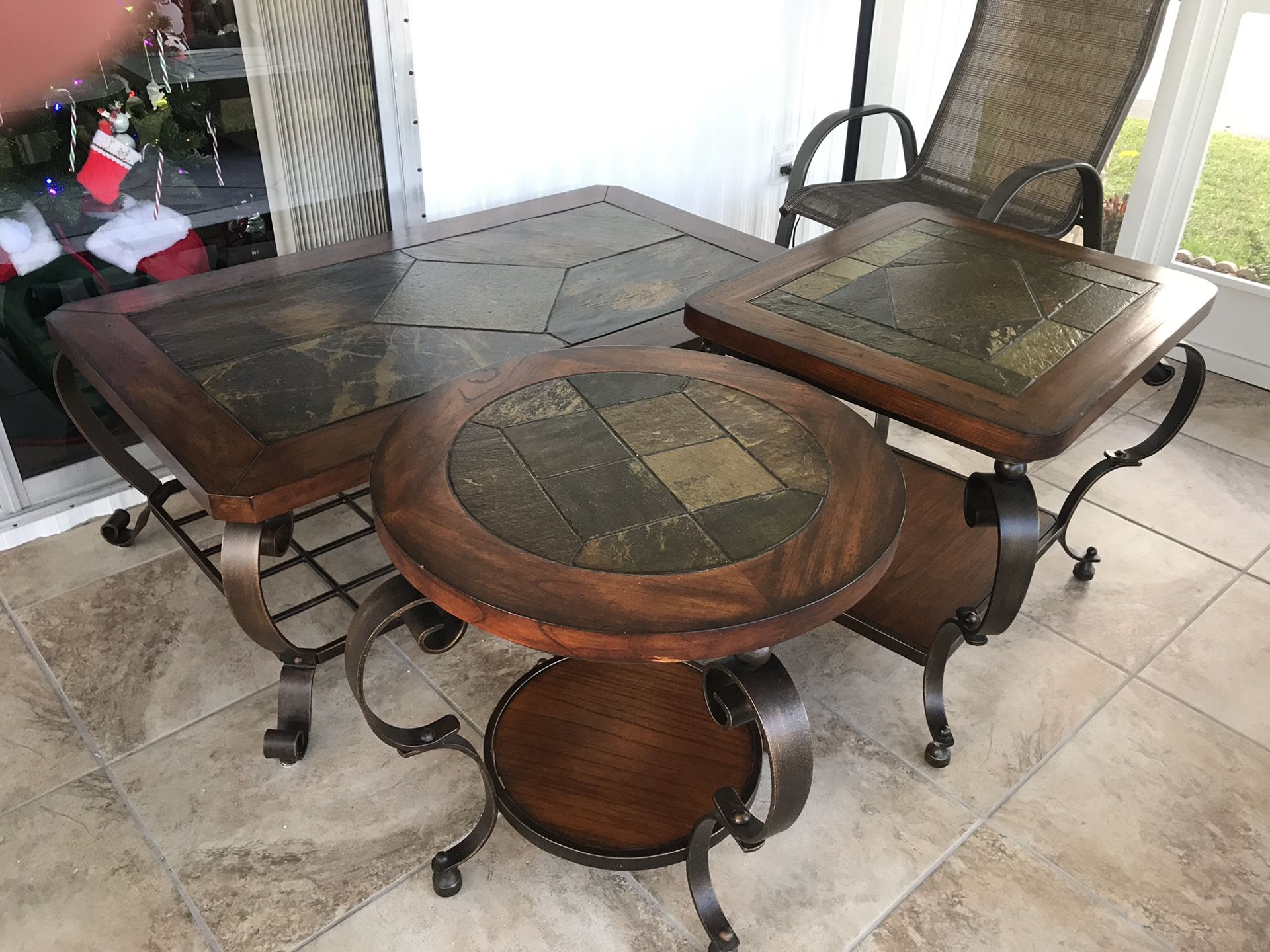 Haverty’s Edgewood Canyon coffee table and 2 end tables. Excellent condition, very sturdy. Fort Myers