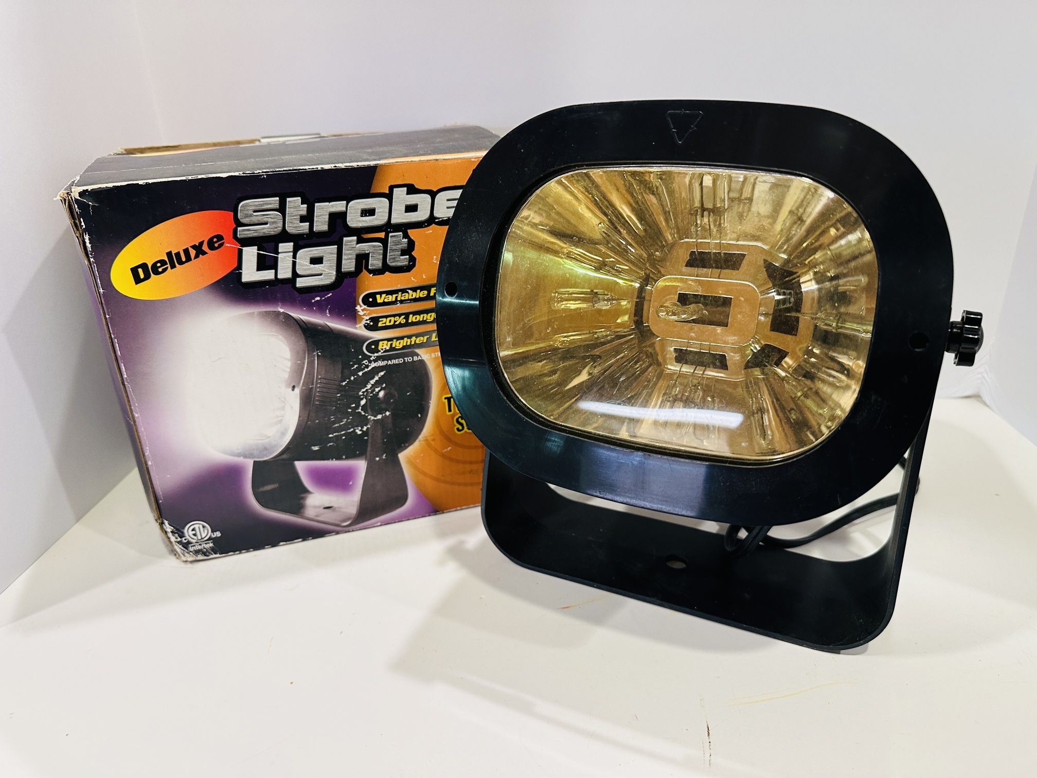Deluxe Thunder Sound Strobe Light Seasonal Visions Int. w/Box Working Halloween π»