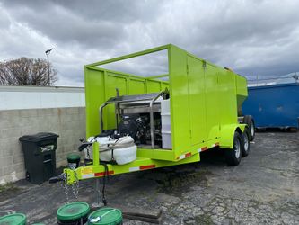 Trash Bin Cleaning Trailer – Titanium Series + Surface Cleaners & Mosmatic Gear