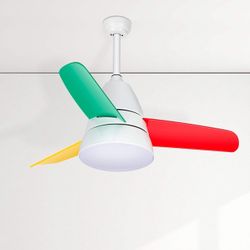 Ceiling Fans with Lights and Remote 36 Inch 3 Speed Ceiling Fans with Light LED 3 Colors led Dimmable Light 