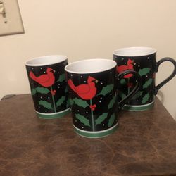 Vintage Dept 56 Christmas Mug Set