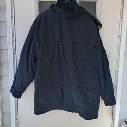 Perry Ellis America Mens Windbreaker/Puffer Jacket With  Hoodie SZ L