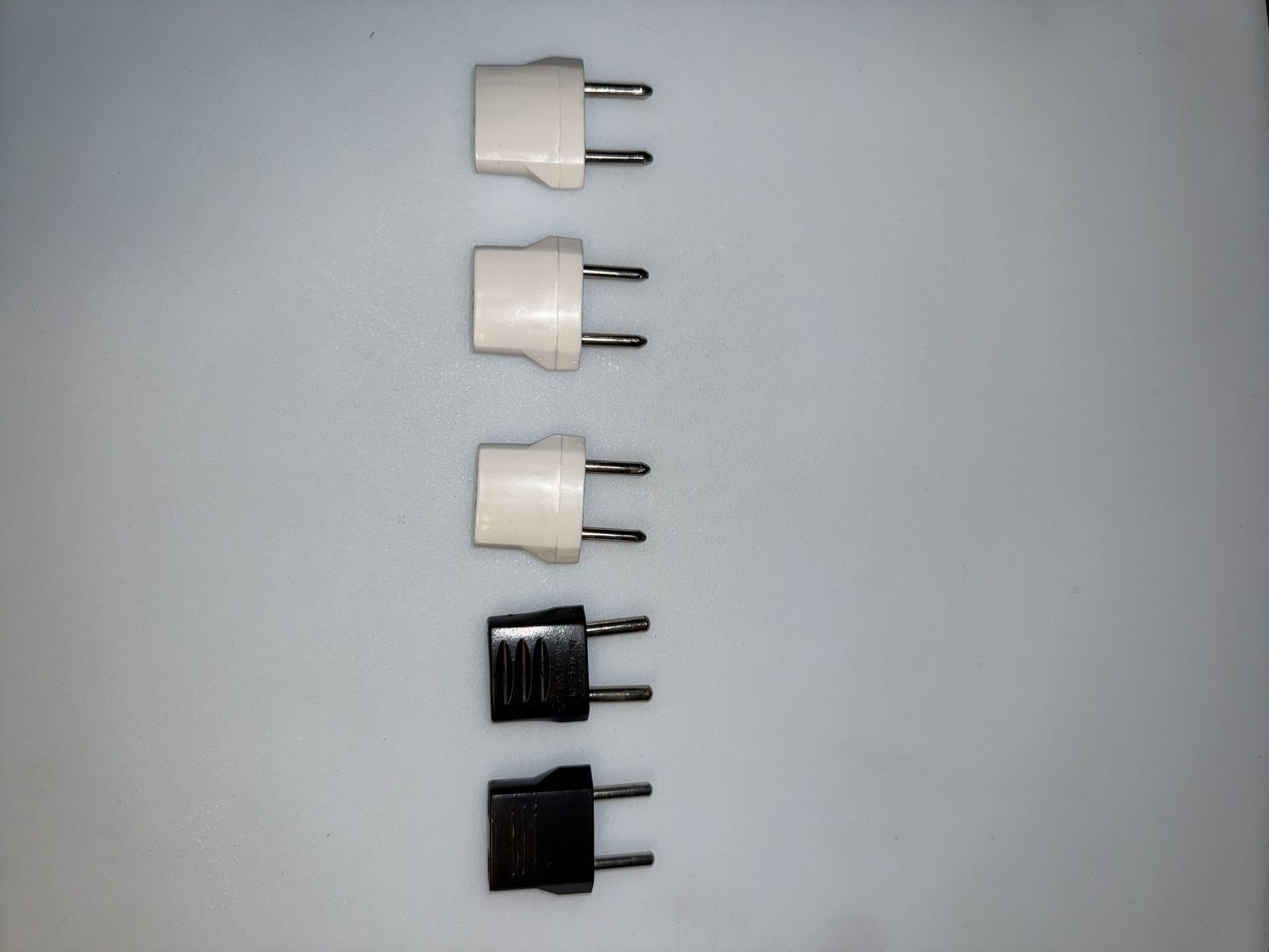 US USA To EU European Travel Plug Adapter Power Converter Charger For Europe 5 Pack