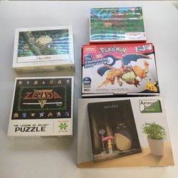 Sealed Anime Puzzle Lot Zelda Studio Ghibli Pokémon Nintendo 