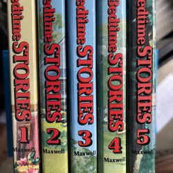 The image shows volumes 1, 2, 3, 4 and 10 of the Uncle Arthur's Bedtime Stories series.