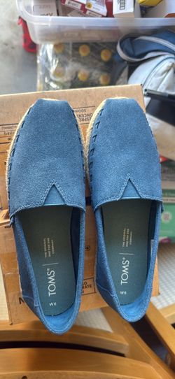 TOMS Women's Size 6 Blue Suede Alpargata Espadrilles