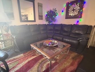 Black Leather Sectional Sofa