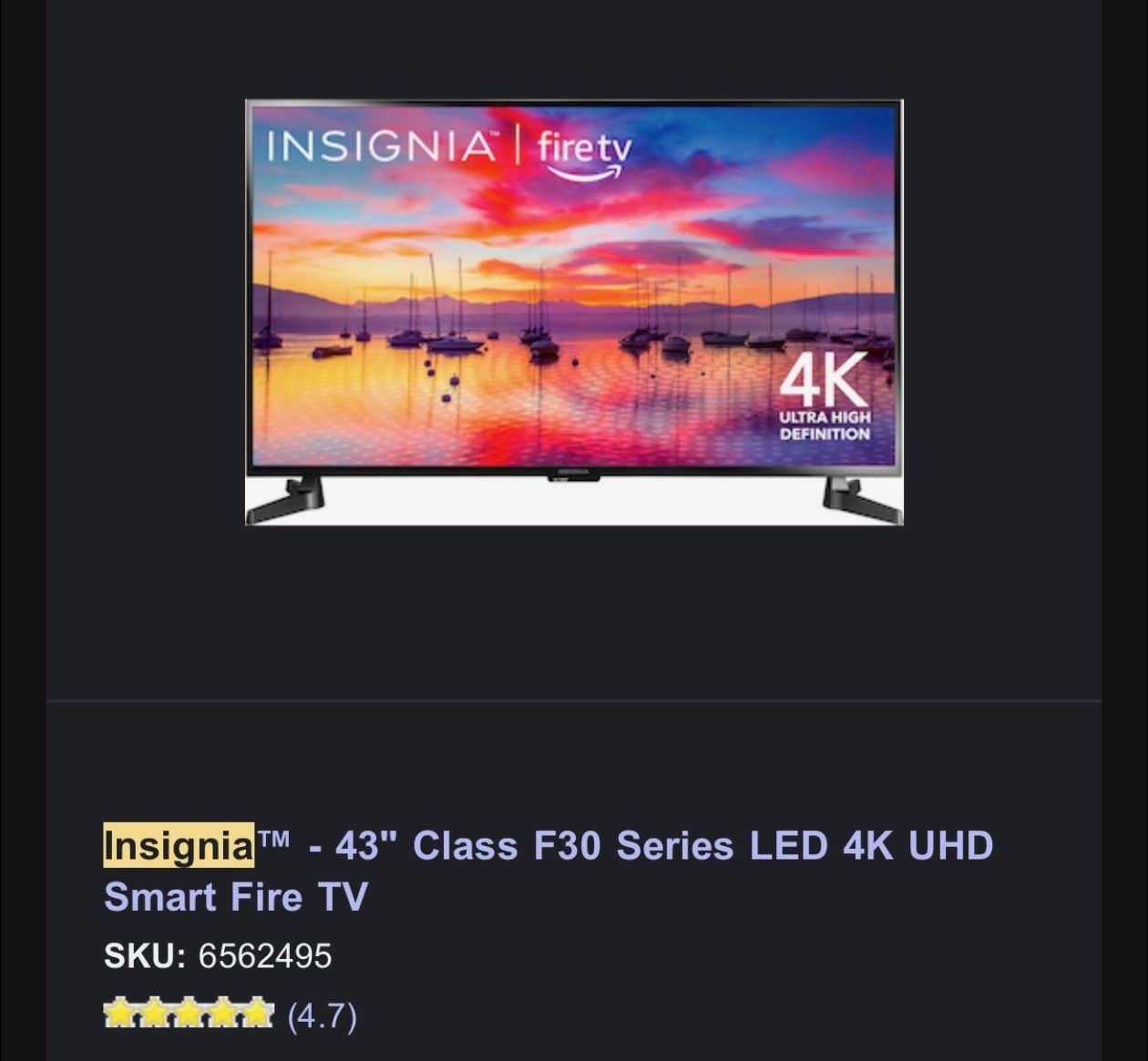 Insignia - 43" Class F30 Series LED 4K UHD Smart Fire TV