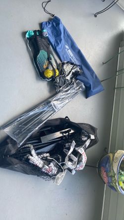 Pickleball nets and paddles