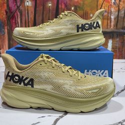 Hoka Clifton 9 Golden Lichen Celery Size 10 Men's Running Shoes