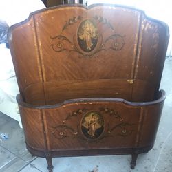 Antique twin bed  Headboard footboard PU N. Rialto