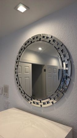 Z Gallerie Large Round Silver Mirrored