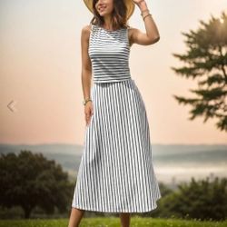 Striped tank Top And Shirk