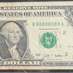 True Binary $1 Bill 8’s and 0’s 