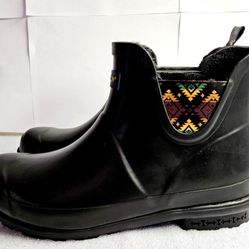 Pendleton Women’s Black Sierra Sunset Chelsea Patterned Rain Boots Size10