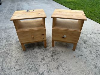 Solid pine wood nightstands - $50 for both